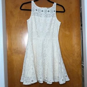BB DAKOTA Fit And Flare Ivory Lace Dress
